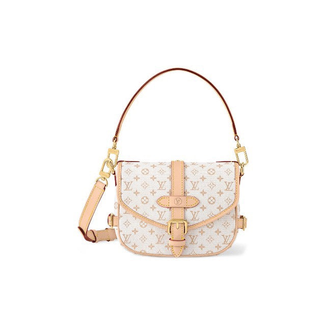 Louis Vuitton Saumur BB Monogram Empreinte Leather Handbag - Creme/Gris