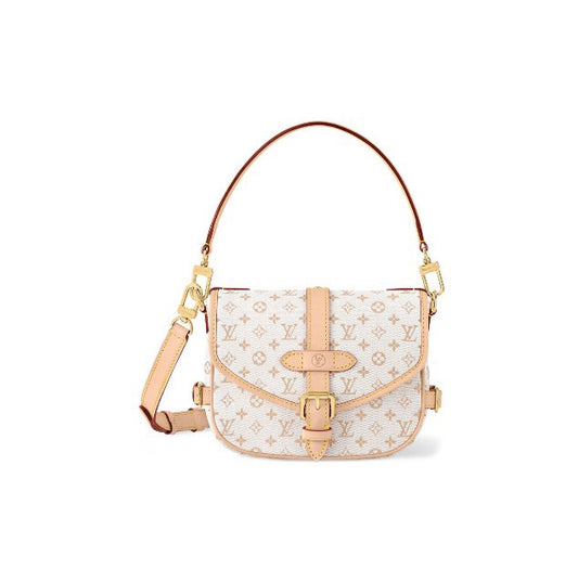 Louis Vuitton Saumur BB Monogram Empreinte Leather Handbag - Creme/Gris