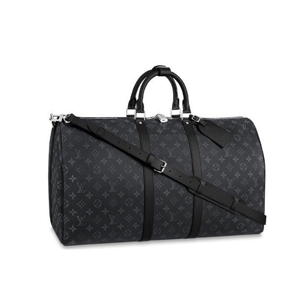 Louis Vuitton Keepall Bandoulière 50 Monogram Eclipse Canvas Travel Bag