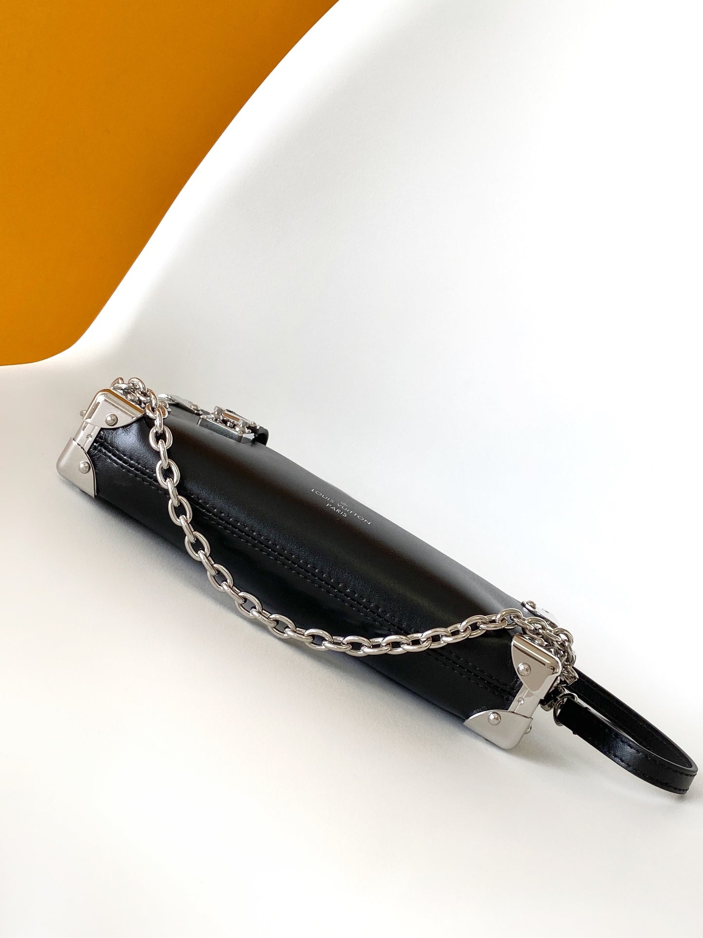Louis Vuitton Side Trunk PM Handbag - Black Leather with Silver-Tone Hardware
