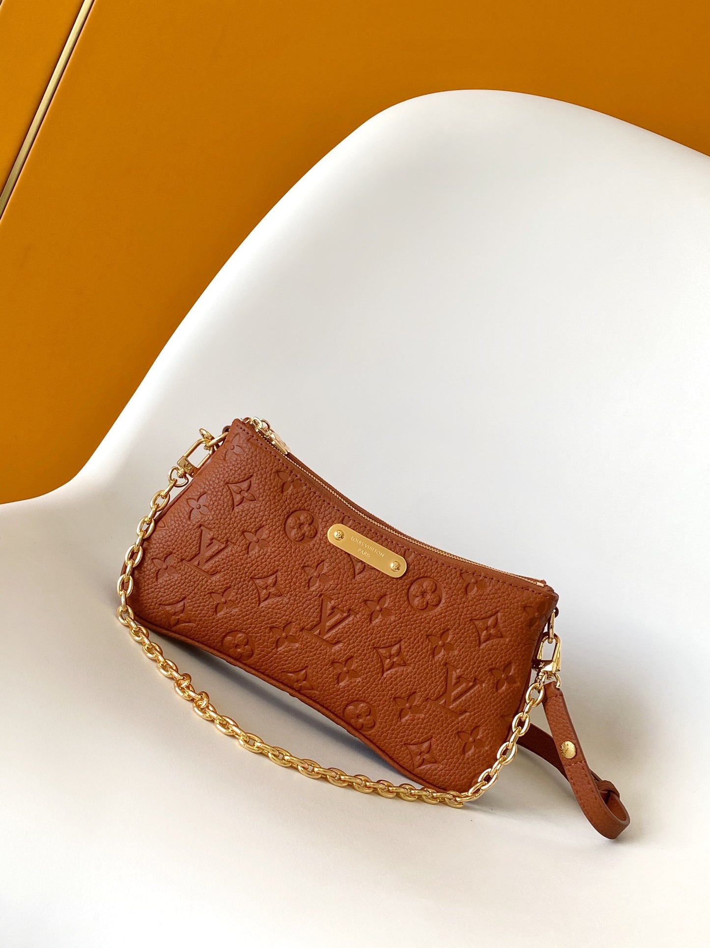 Louis Vuitton Bagatelle Monogram Empreinte Leather Handbag - Cognac Brown