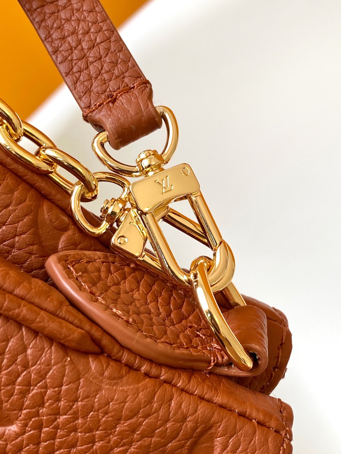 Louis Vuitton Bagatelle Monogram Empreinte Leather Handbag - Cognac Brown
