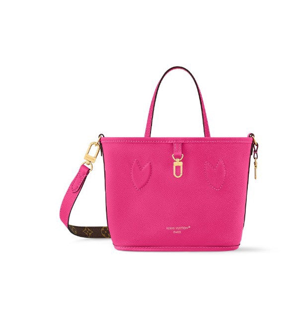 Louis Vuitton Lock It BB Handbag Fuchsia Pink Monogram Leather Tote Bag