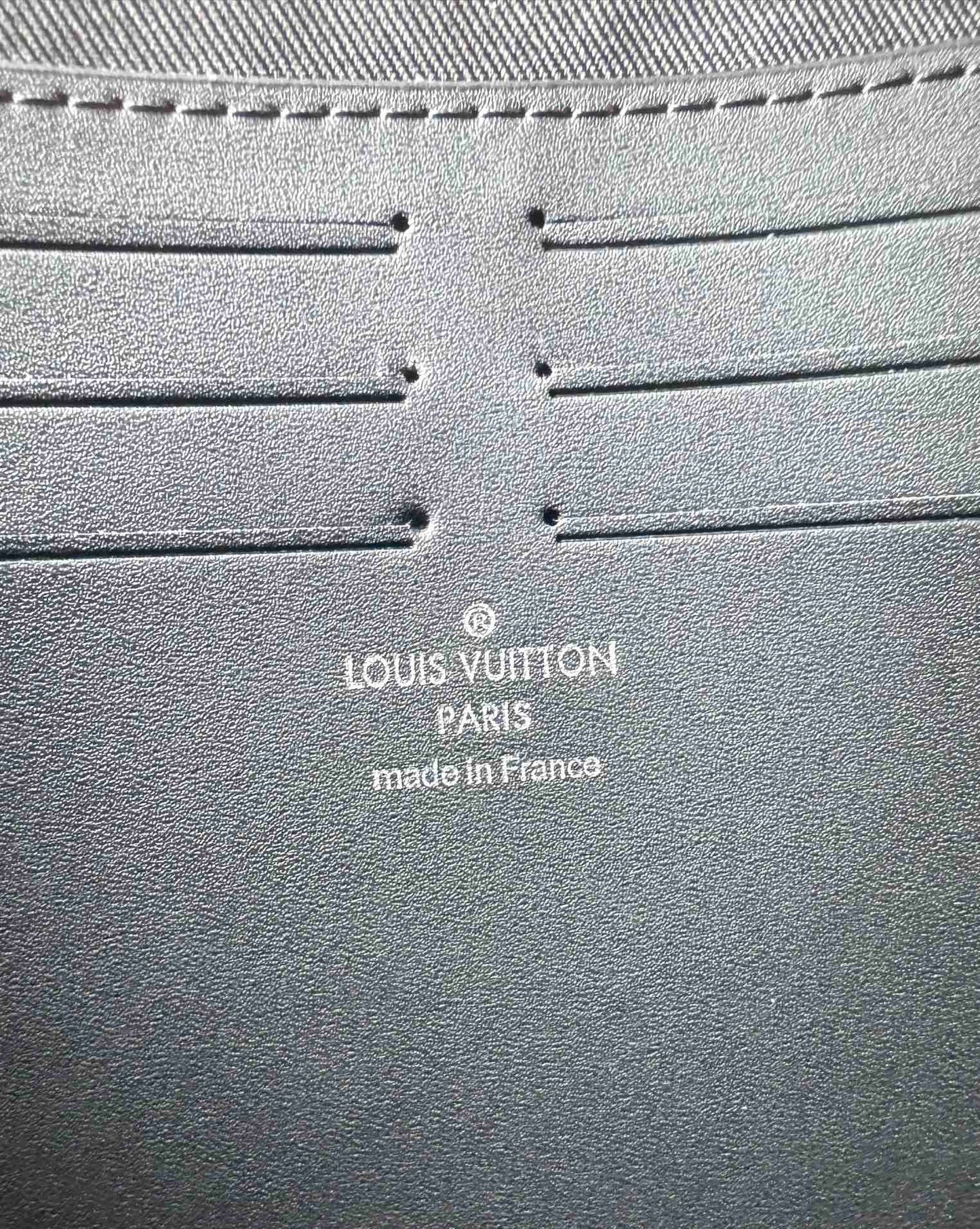 Luxury Black Embossed Monogram Zipper Clutch Bag - Sleek Designer Pouch