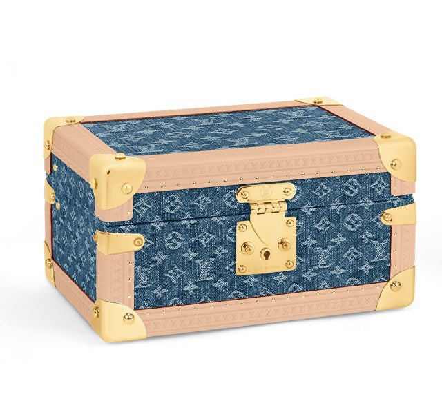 Louis Vuitton Coffret Trésor 20 Blue Monogram Denim Trunk Box