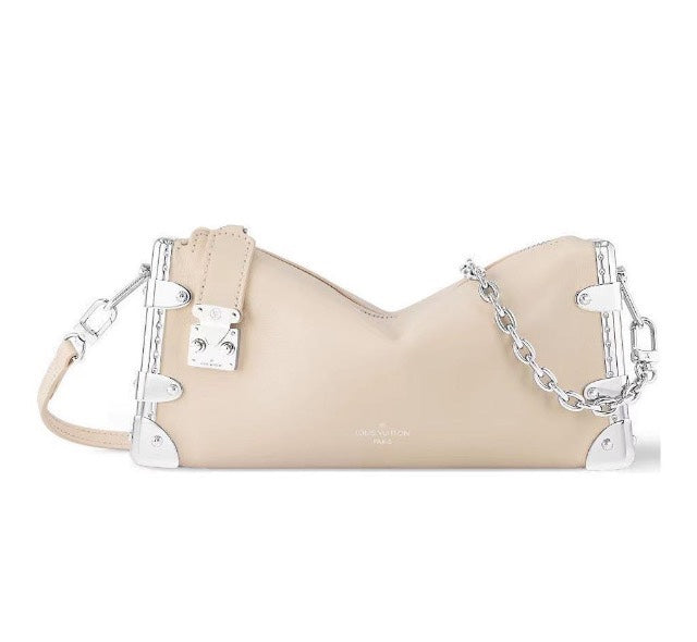 Louis Vuitton Side Trunk PM Calf Leather Handbag - Sand Beige