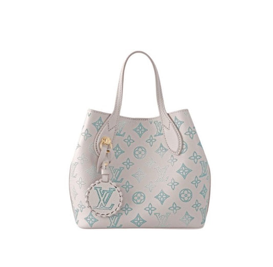 Louis Vuitton Muria Mahina Perforated Leather Bucket Bag - Misty Grey/Blue