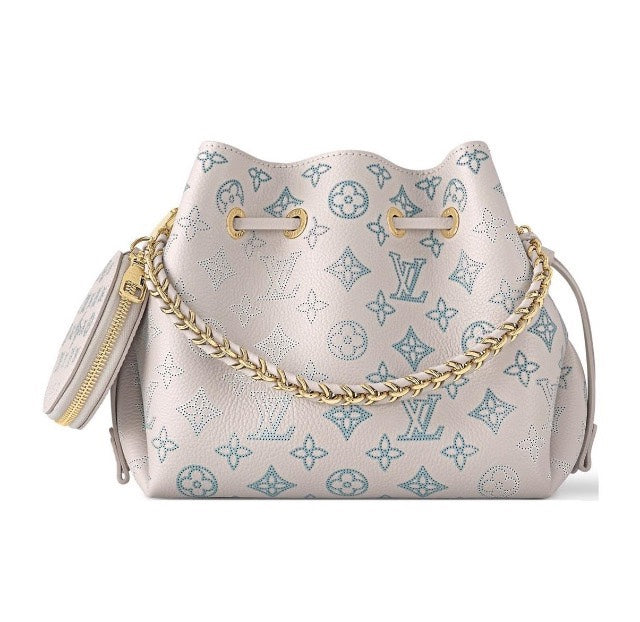 Louis Vuitton Bella Mahina Perforated Leather Bucket Bag - Iridescent Silver/Blue