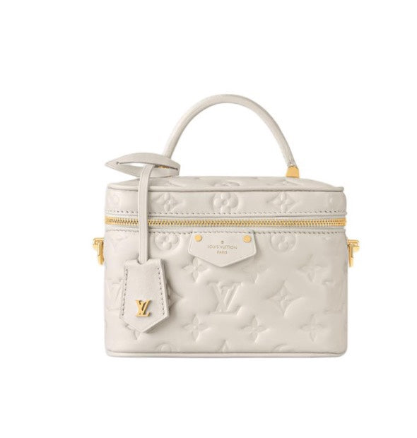 Louis Vuitton Vanity Case PM Monogram Empreinte Leather Cream