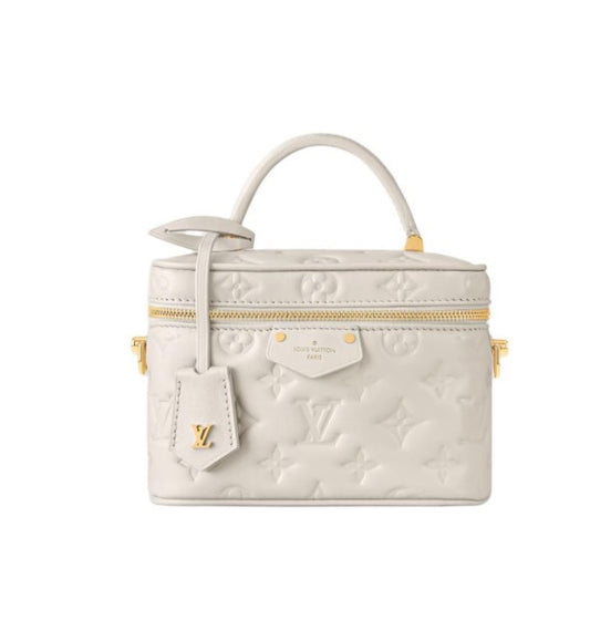 Louis Vuitton Vanity Case PM Monogram Empreinte Leather Cream