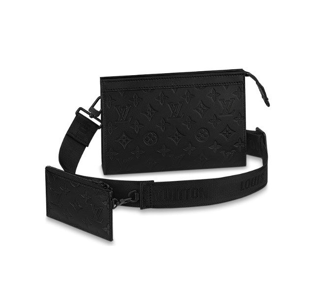 Louis Vuitton Trio Messenger Monogram Shadow Leather - Black Crossbody Bag