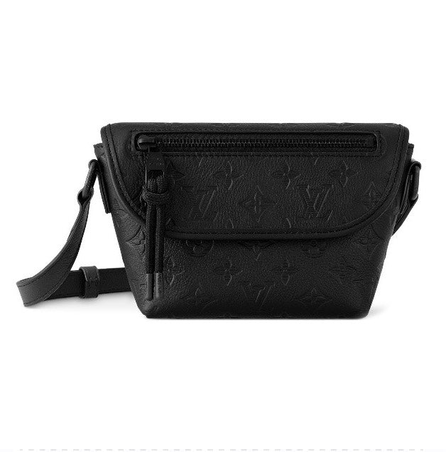 Louis Vuitton Racer Messenger Bag Monogram Shadow Leather Black