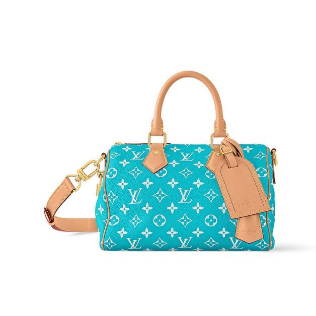 Louis Vuitton Speedy Bandoulière 25 Turquoise Monogram Canvas Bag