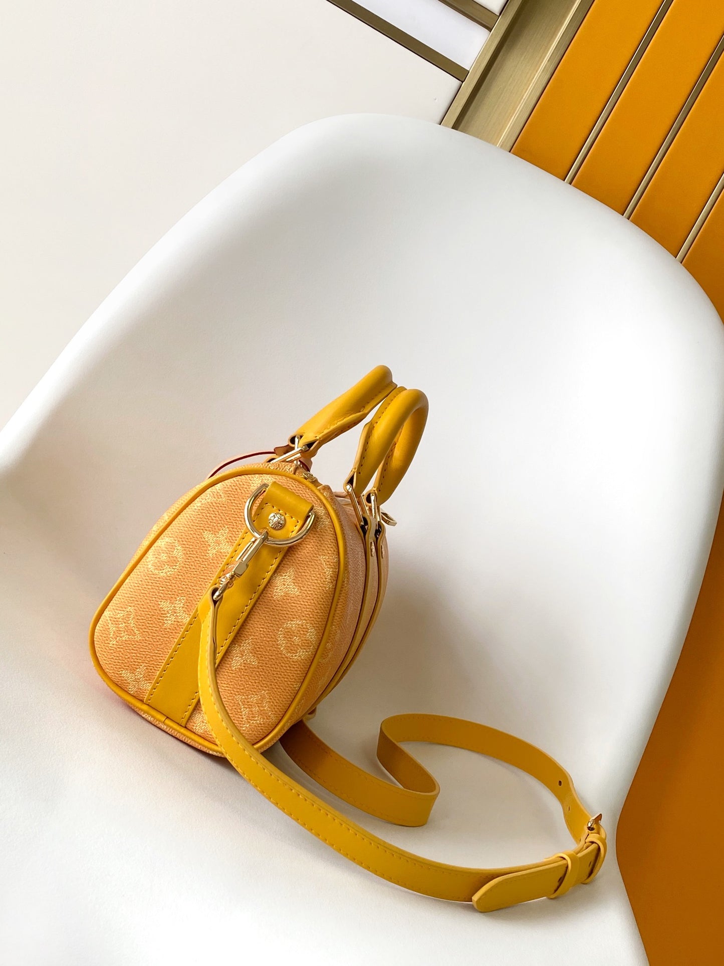 Louis Vuitton Keepall Bandoulière 25 Yellow Monogram Bag Pharrell Williams Collection