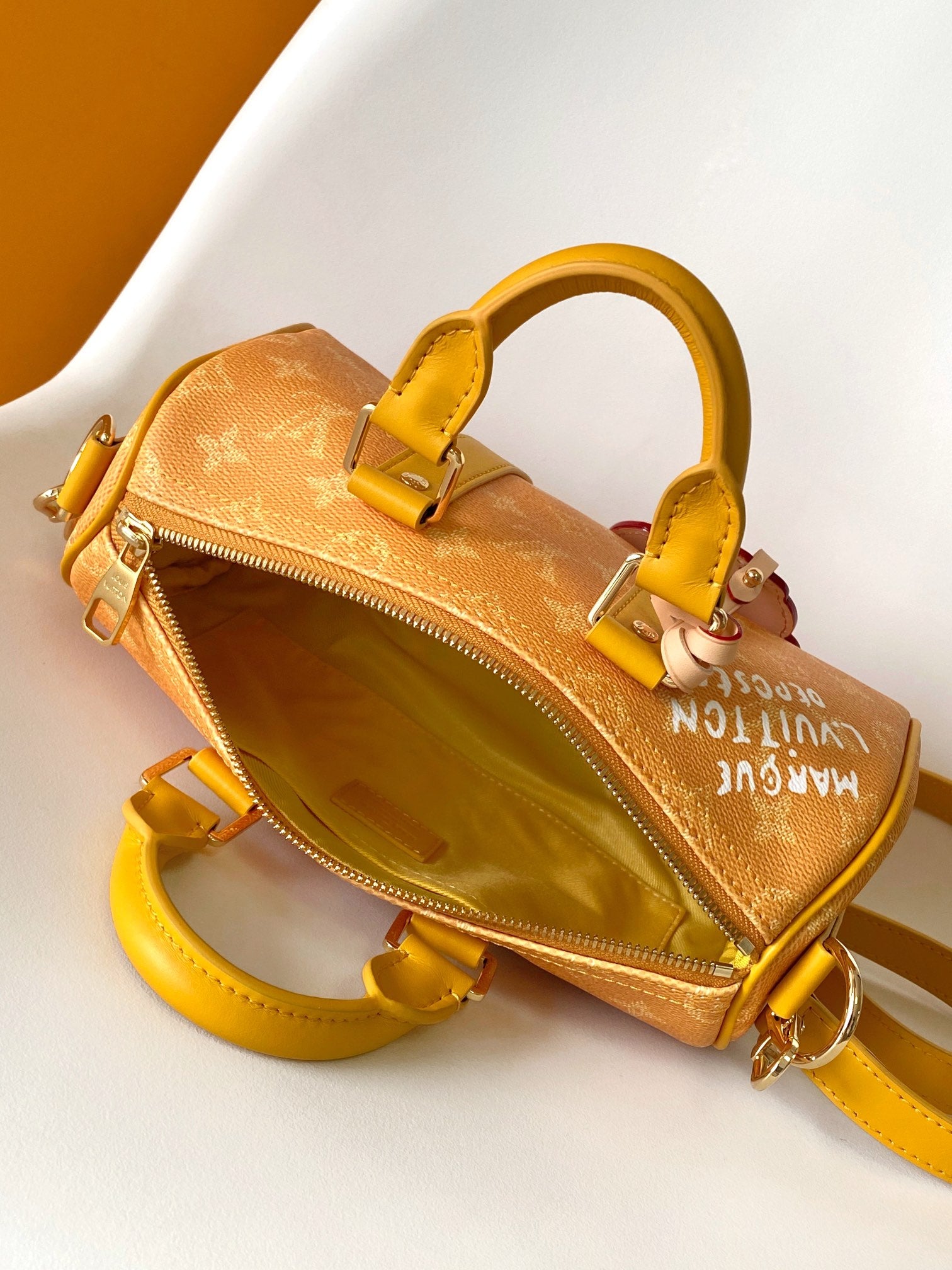Louis Vuitton Keepall Bandoulière 25 Yellow Monogram Bag Pharrell Williams Collection