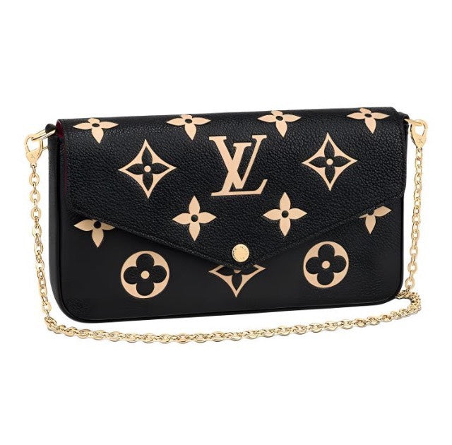 Louis Vuitton Félicie Pochette Bicolor Monogram Empreinte Leather Bag