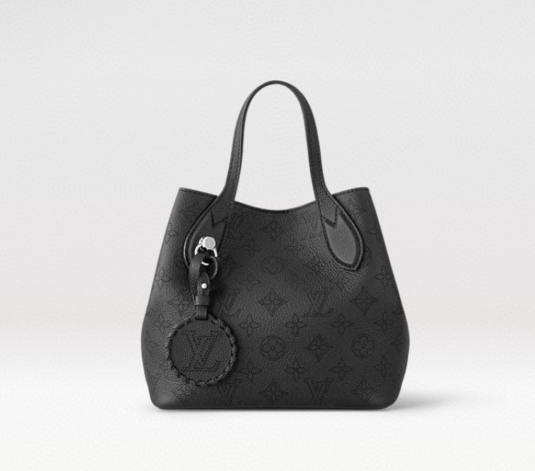 Louis Vuitton Carmel Hobo Bag Mahina Calf Leather Black