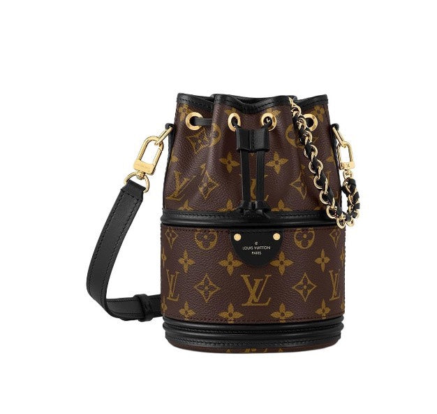 Louis Vuitton Monogram Canvas Duffle Bag with Black Leather Trim