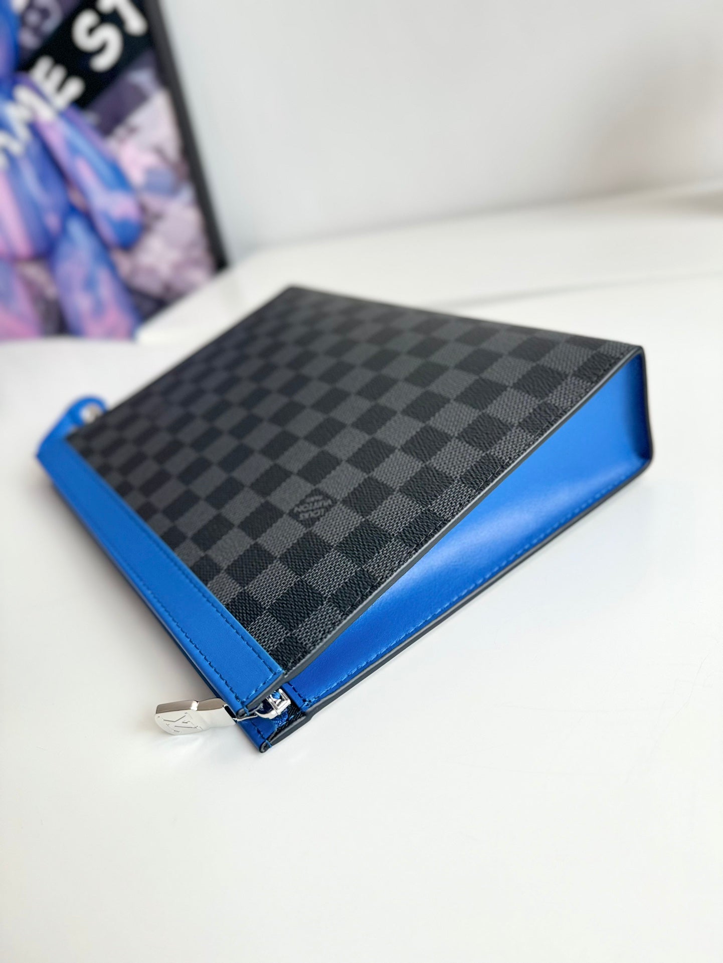 Louis Vuitton Damier Cobalt Pochette Jour GM Clutch Bag