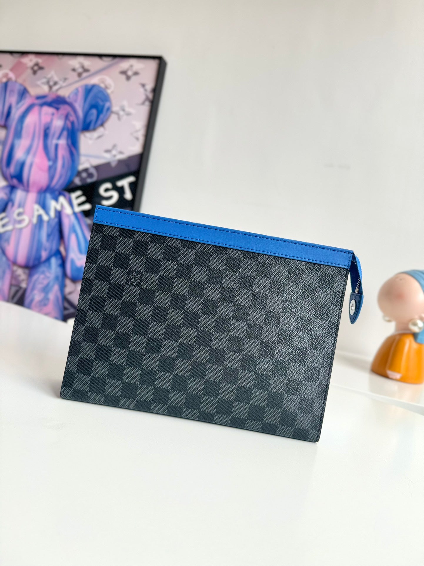 Louis Vuitton Damier Cobalt Pochette Jour GM Clutch Bag