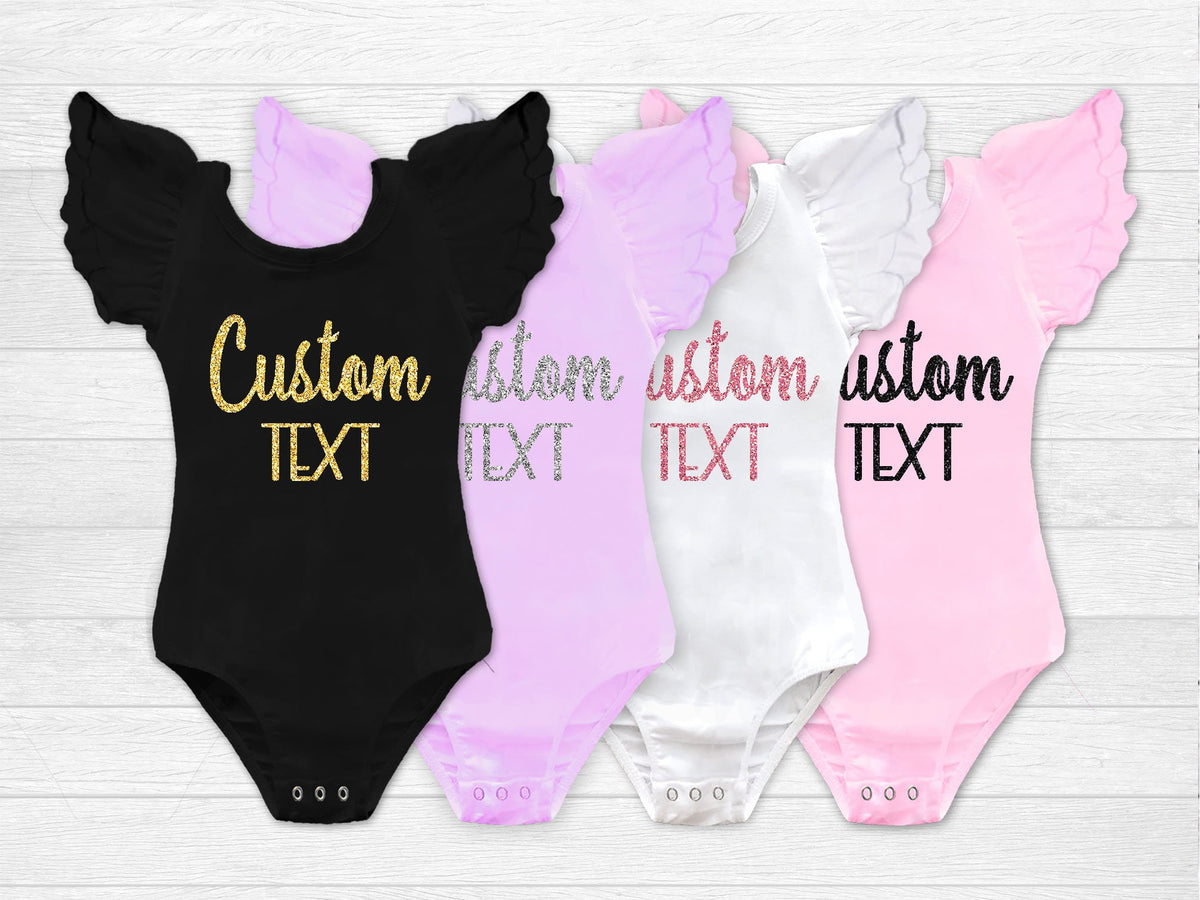 Design Your Own Leotard Personalized Girl Clothes Custom Text Baby Girl Gift Toddler Clothes OVER 40 COLORS for your text