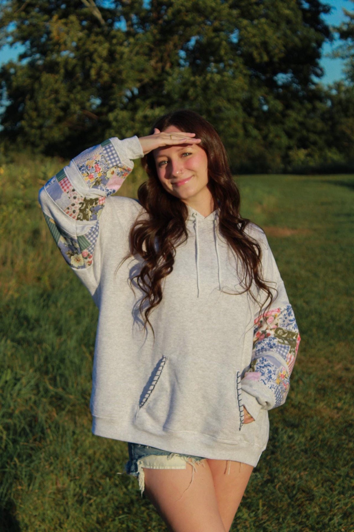 Multicolor Patchwork Hoodie Sweatshirt, Hooded Sweatshirt, Crewneck, Boho Colorblock Pullover, Cozy Unisex Hoodie, Personalized Sweatshirt