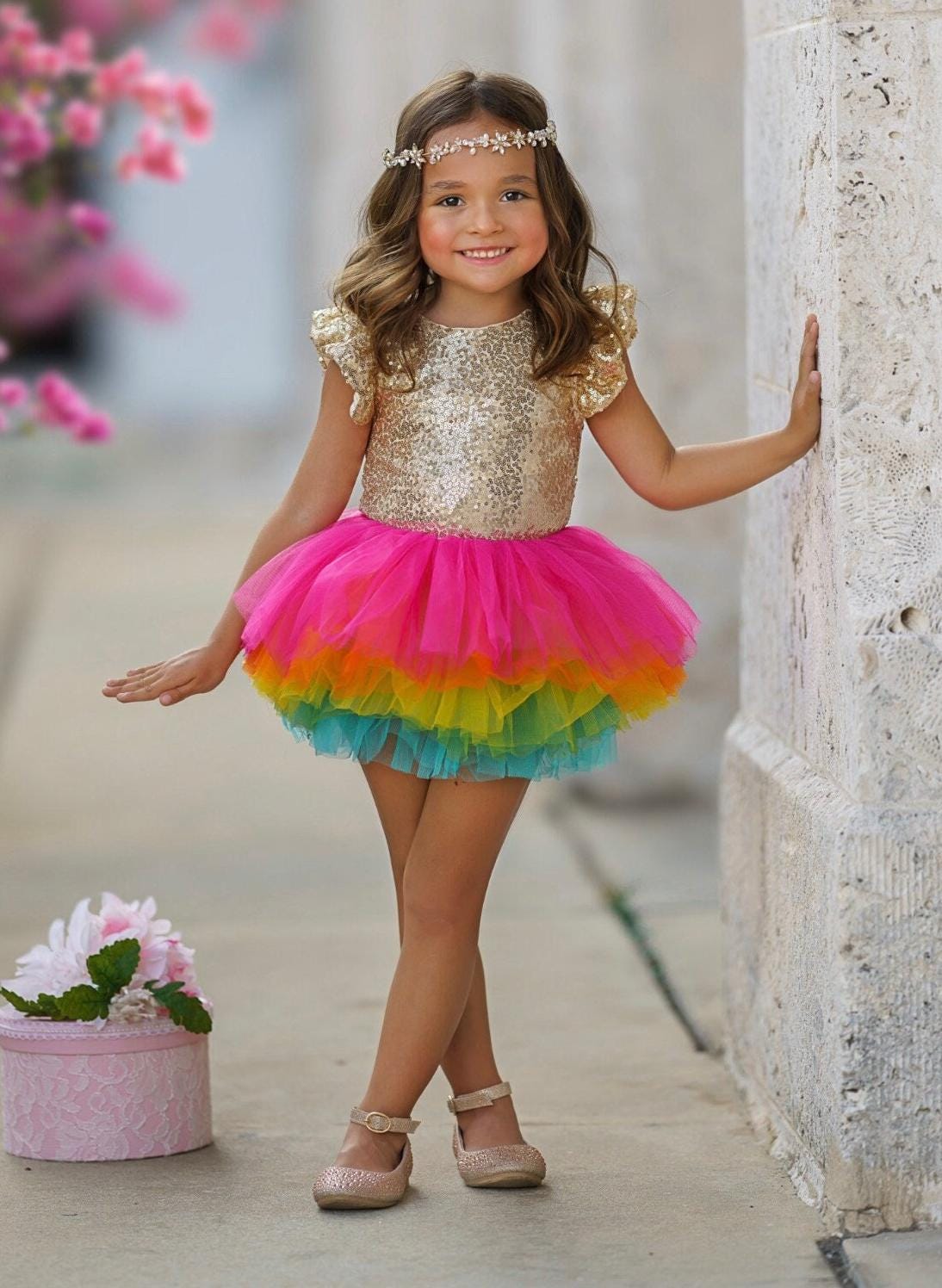 Sequin Ballet Leotard for Girls | Ruffle Sleeve Dance Bodysuit | Toddler to Girls Sizes | Gold Silver Pink Sage Black | Final Sale