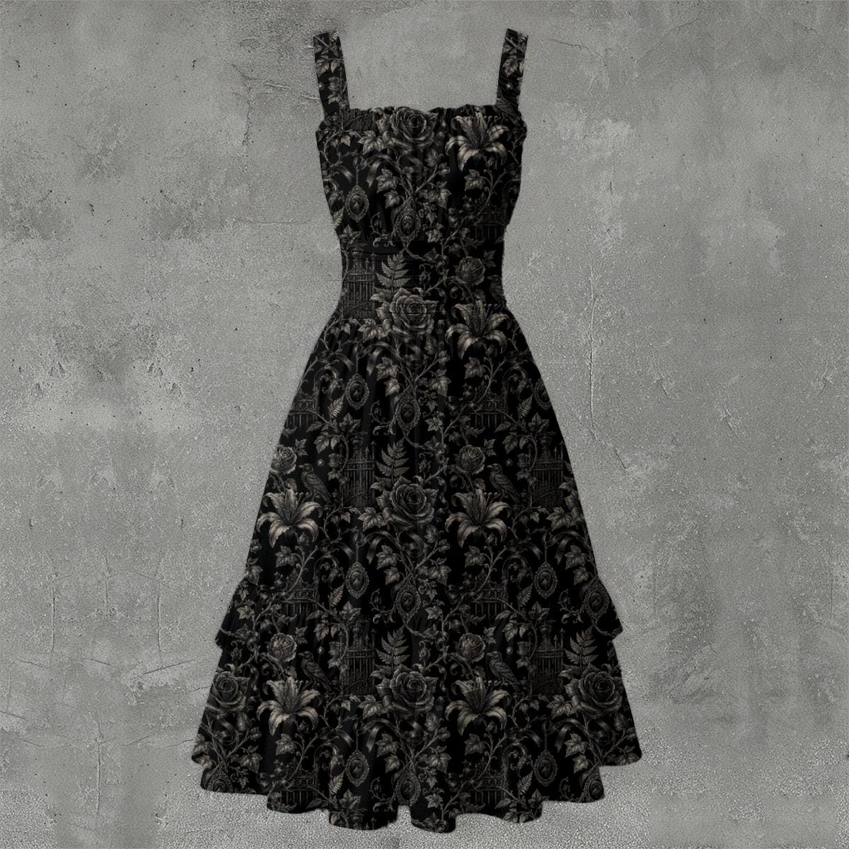 The Mourning Garden | The Covert Goth Collection | Women‘s Ruffle Hem Dress