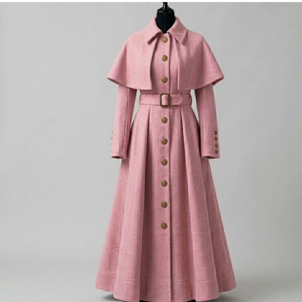 Victorian Style Steampunk Gothic Frock | Men's & Women's Long Coat | Renaissance Pink Fair Fashion Gown Wool Coats | Historical C…