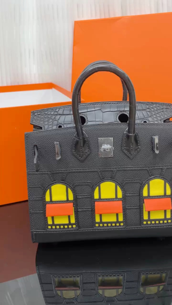 Hermès Birkin 20 Faubourg So Black Matte Alligator and Madame Calfskin