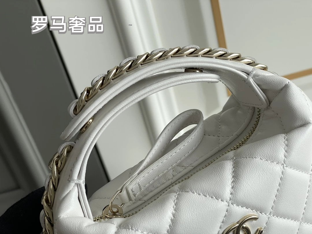 Chanel Quilted Lambskin Small Round Hobo Bag - Black with Gold-Tone Hardware
