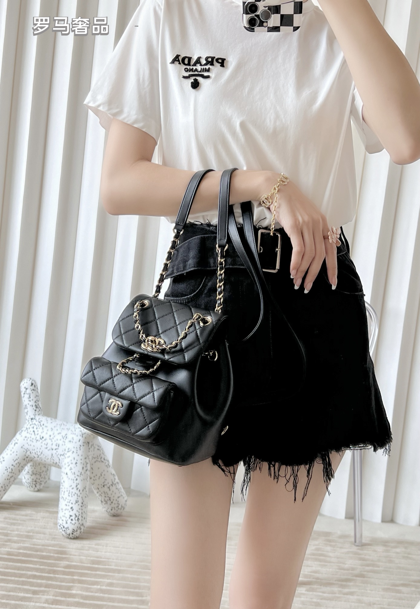 Chanel Urban Spirit Quilted Lambskin Backpack - Black with Silver-Tone Hardware