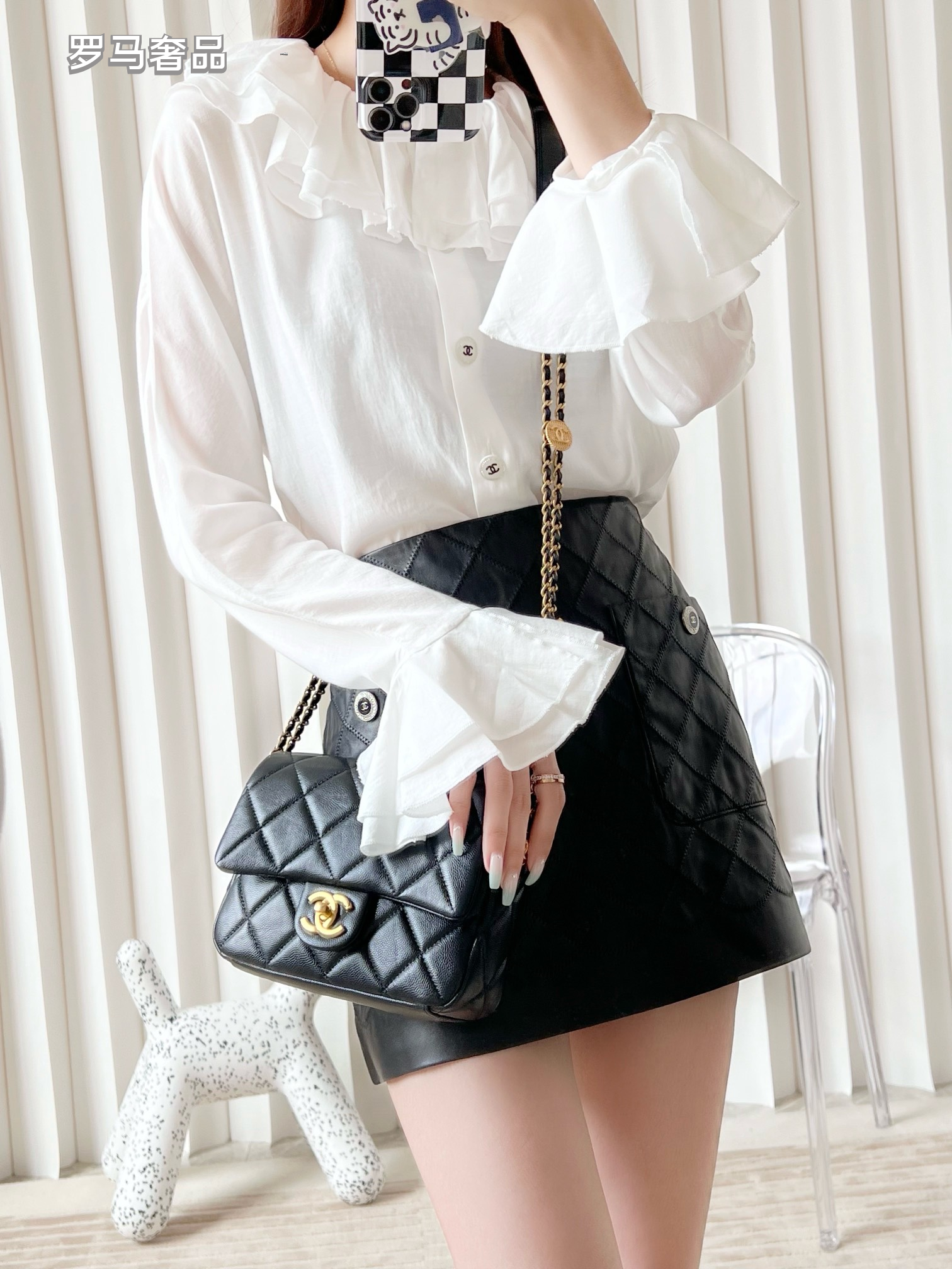 Chanel Quilted Lambskin Mini Flap Bag - Black with Gold-Tone Hardware