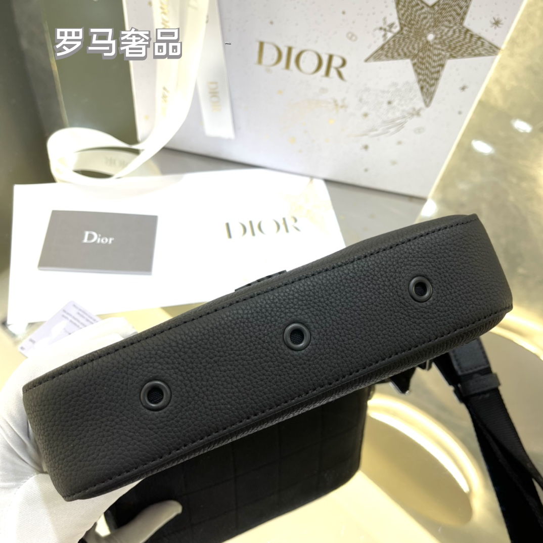 Dior Black Compact Utility Crossbody Bag with Adjustable Shoulder Strap