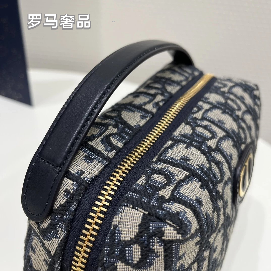 Dior Vintage Monogram Jacquard Top Handle Bag with Chain Strap
