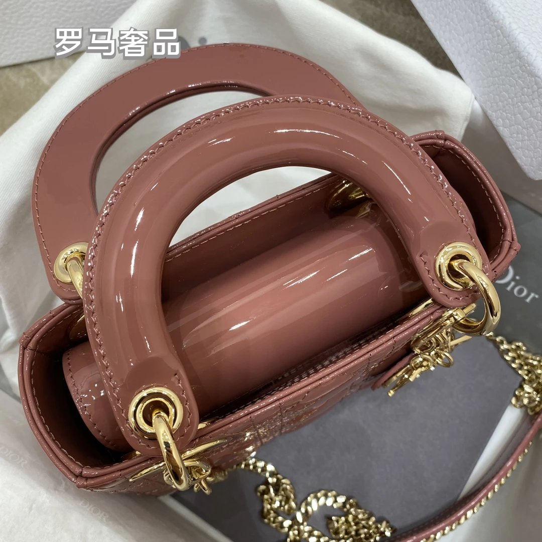 Lady Dior Mini Bag - Black Cannage Leather with Gold-Tone Hardware