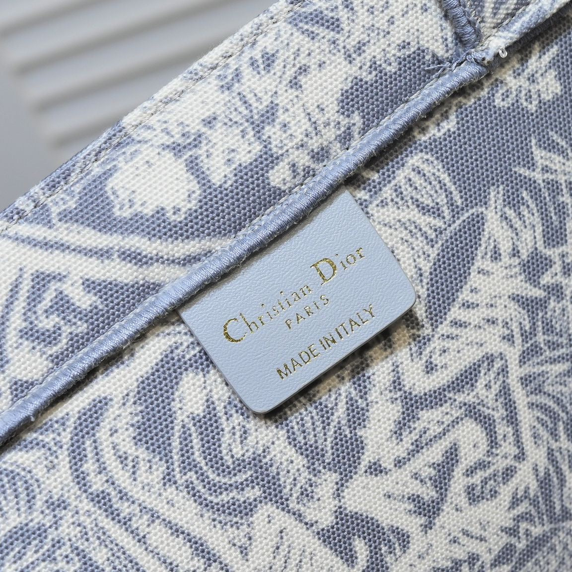 Christian Dior Medium Book Tote - Grey Toile de Jouy Embroidery Canvas Handbag