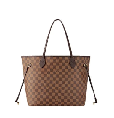 Classic Brown Checkered Tote Bag - Large Shoulder Handbag for Women