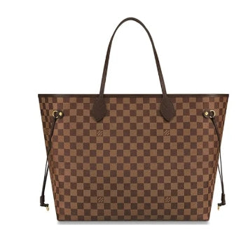 Classic Brown Checkerboard Pattern Large Tote Bag - Damier Ebene Style Shoulder Bag
