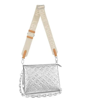 Louis Vuitton Coussin PM Silver Monogram Lambskin Shoulder Bag