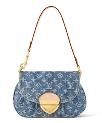 Louis Vuitton Pre-Owned Monogram Denim Pleaty Bag Blue Handbag