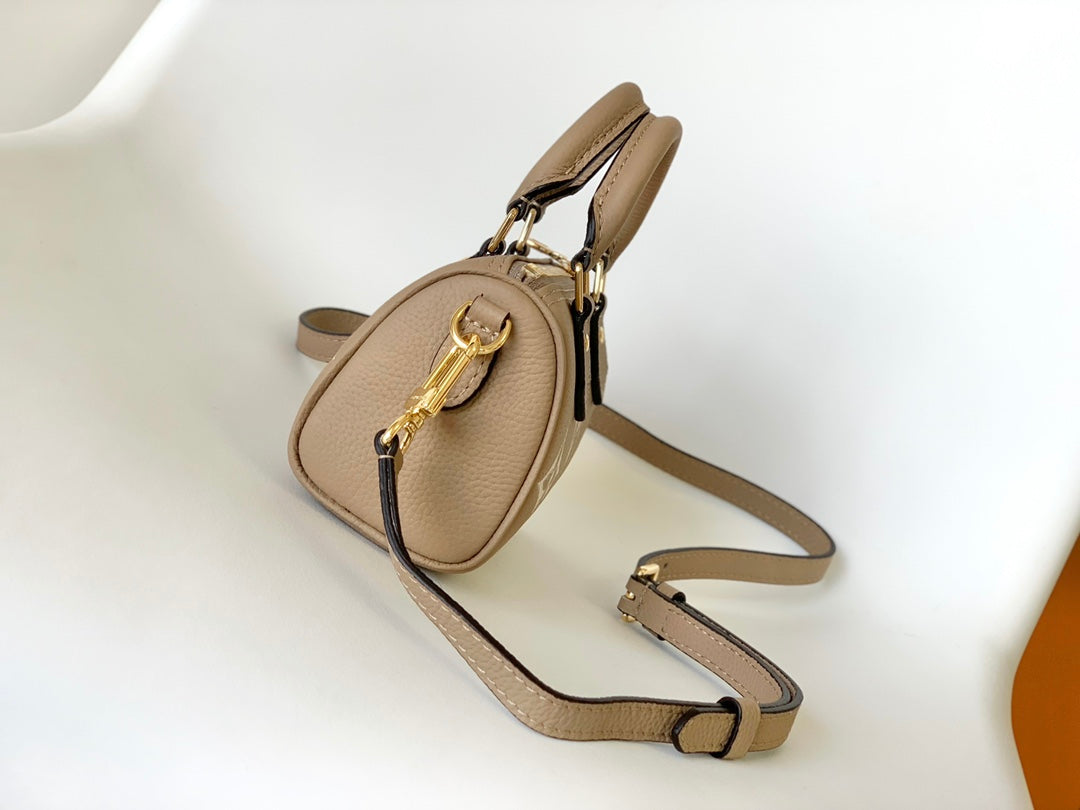Louis Vuitton Nano Speedy Monogram Empreinte Leather - Bicolor Tourterelle/Crème