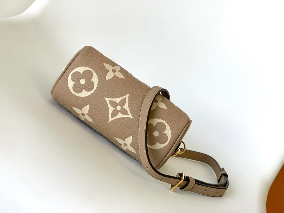 Louis Vuitton Nano Speedy Monogram Empreinte Leather - Bicolor Tourterelle/Crème