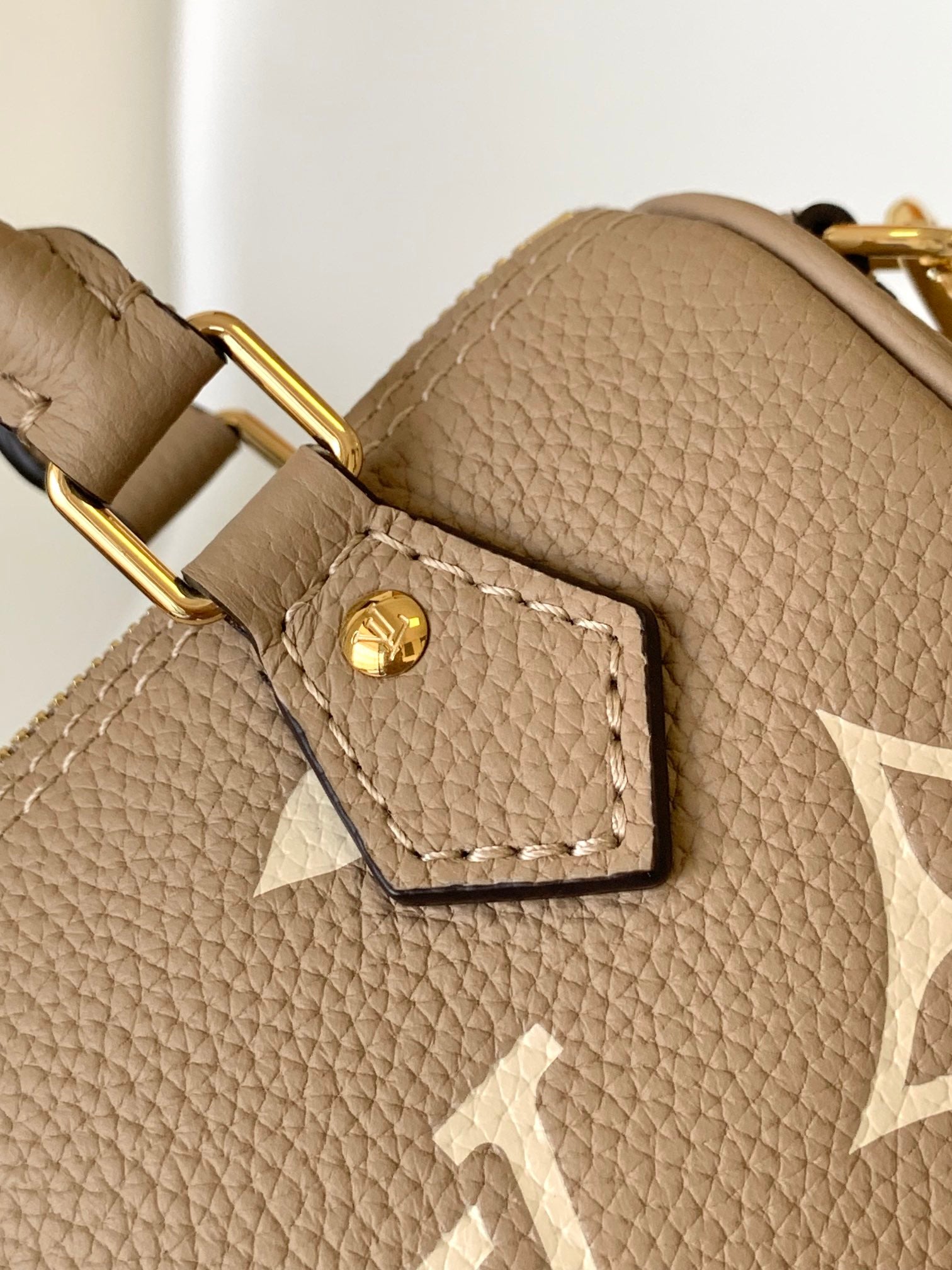 Louis Vuitton Nano Speedy Monogram Empreinte Leather - Bicolor Tourterelle/Crème