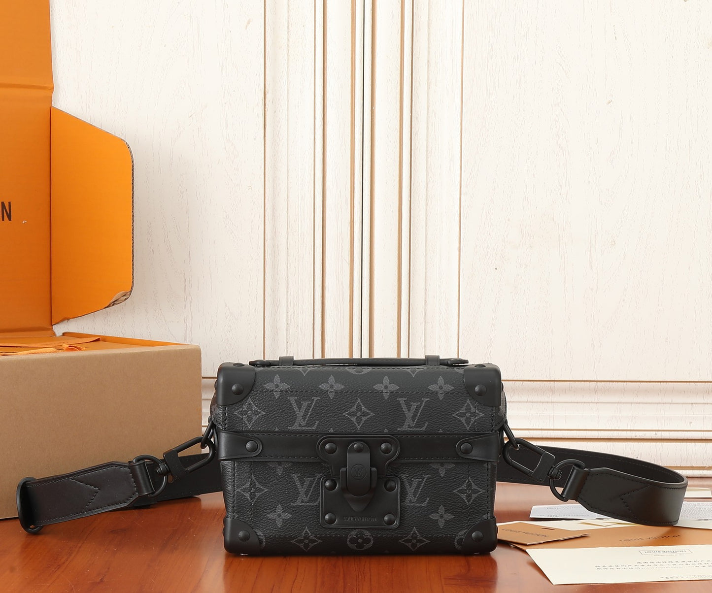 Louis Vuitton Petite Malle Souple Crossbody Bag Monogram Eclipse