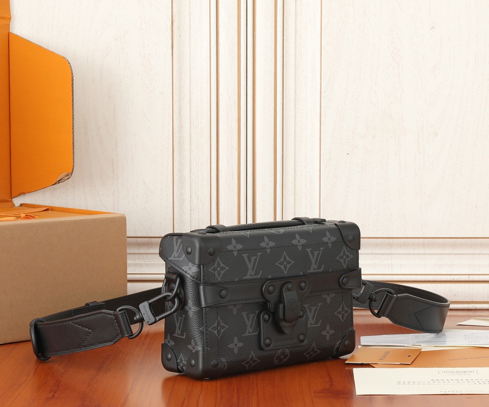Louis Vuitton Petite Malle Souple Crossbody Bag Monogram Eclipse