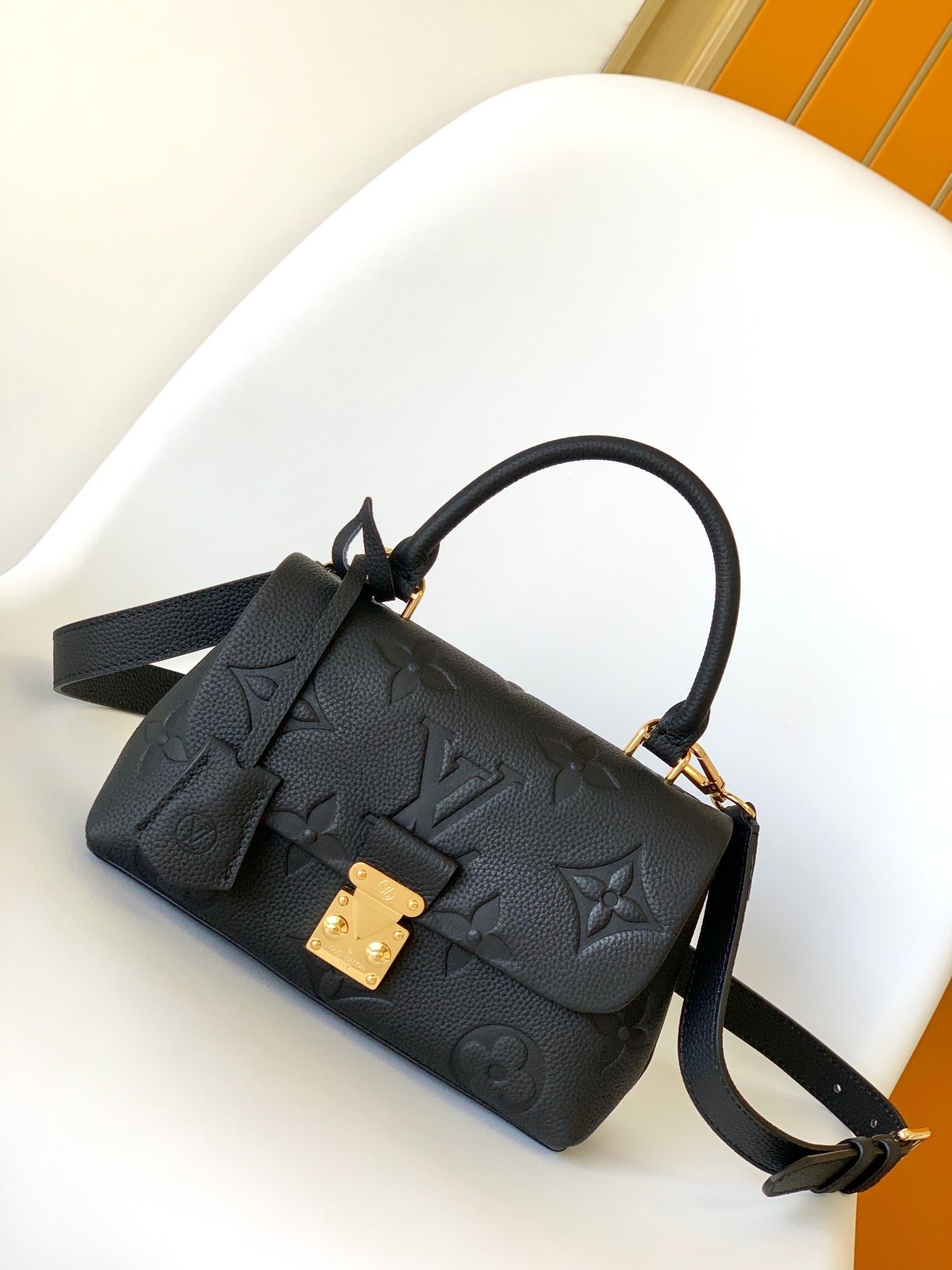 Louis Vuitton Madeleine MM Monogram Empreinte Leather Handbag - Black