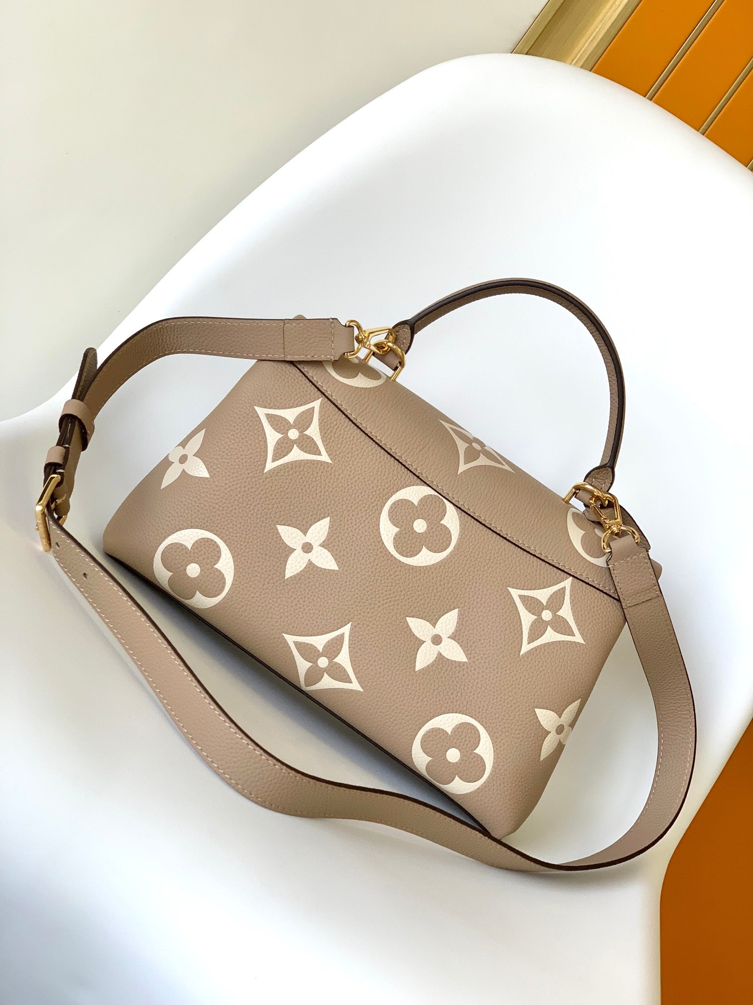 Louis Vuitton Madeleine BB Monogram Empreinte Leather Bag - Tourterelle / Crème