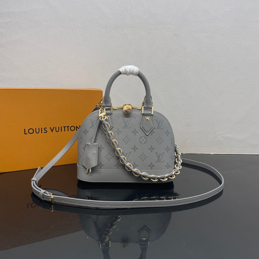 Louis Vuitton Alma BB Monogram Empreinte Leather Handbag - Grey