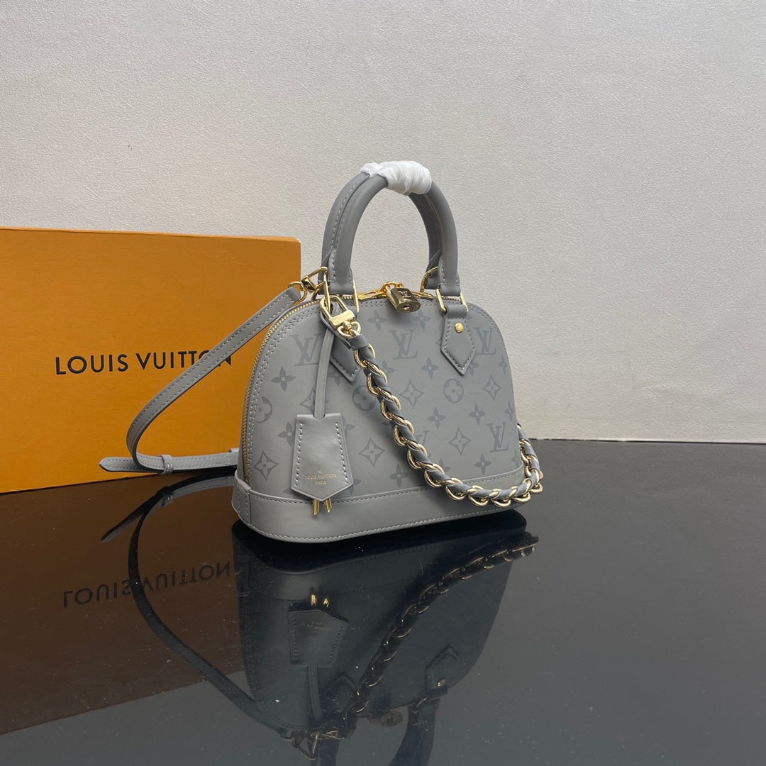 Louis Vuitton Alma BB Monogram Empreinte Leather Handbag - Grey